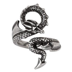 Alchemy Gothic Dragons Lure Ring Adjustable Wrap 3 Unisex Sizes Fine Pewter NWT